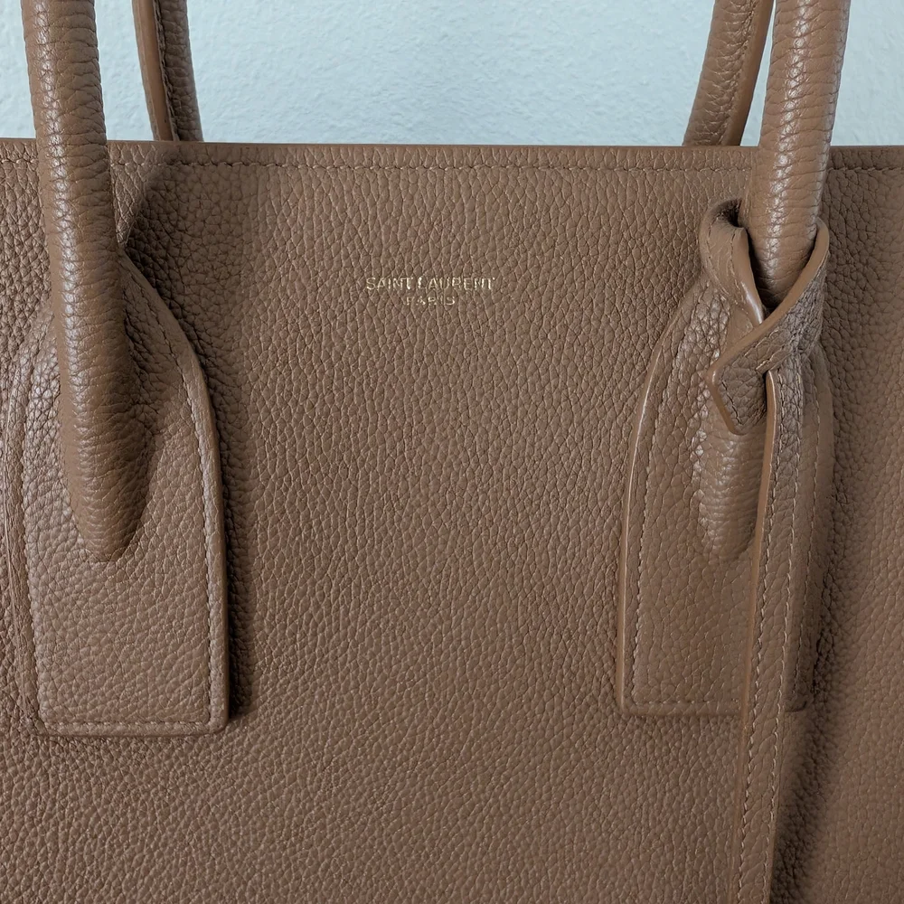 Saint Laurent Medium Sac De Jour Tan Calfskin Leather Tote Bag - Picture 5 of 13